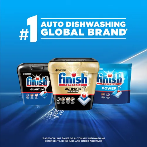 Vista 7 de Finish Power Cápsulas para lavavajillas, jabón detergente para lavavajillas sin enjuague previo para limpieza profunda y brillo con poder
