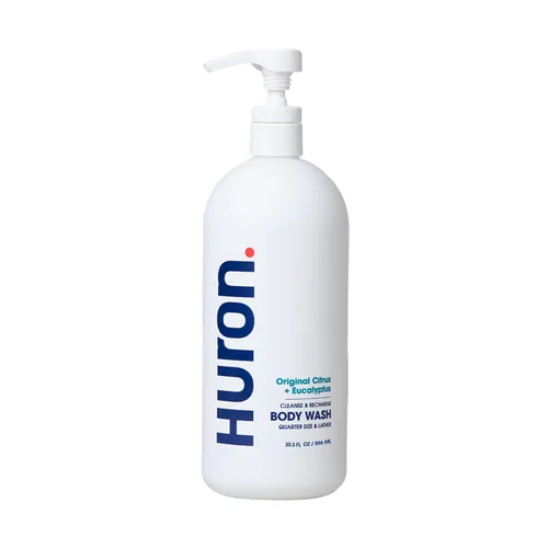 Vista 8 de Huron Gel de baño hidratante para hombre – Aroma fresco y vigorizante de cítricos, eucalipto, menta y verduras aromáticas – Hecho con aceite