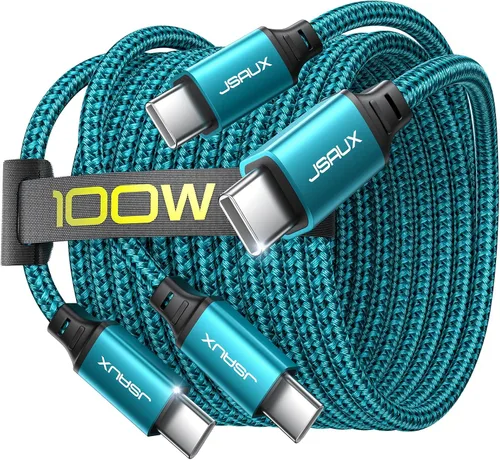 Vista 12 de JSAUX Cable USB C a USB C de 100 W [2 unidades de 3.3 pies], cable de carga rápida tipo C para iPhone Air/iPhone 17/iPhone 17 Pro/iPhone 17 Pro Max