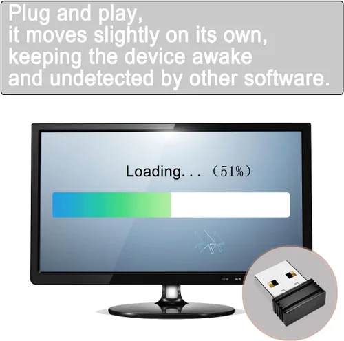 Vista 4 de Ratón indetectable Jiggler Shaker USB Mouse Mover para computadora portátil, mini ratón automático agitador de ratón sin controlador, simulador