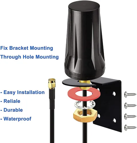 Vista 5 de Bingfu Cellular 0.14 oz LTE Trail - Antena para cámara de montaje en pared, con cable divisor SMA hembra a cable SMA macho dual - Compatible