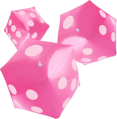 Vista 16 de Paquete de 3 dados inflables grandes jumbo gigantes para interiores y exteriores, juego de mesa Ludo, artículo para fiestas en la piscina