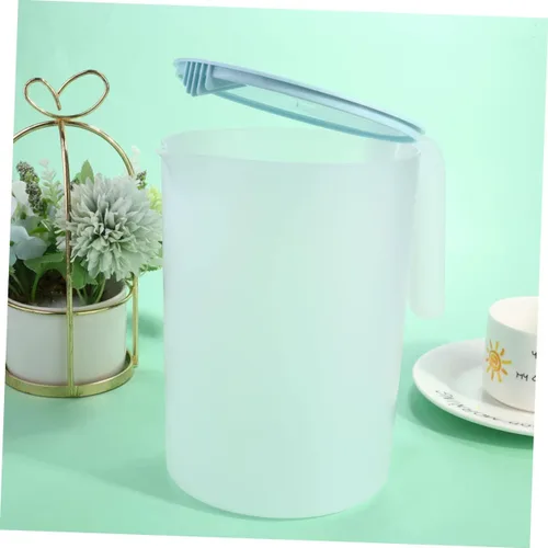 Vista 6 de Mikinona Jarra de agua de plástico Jarra de bebida Lidspot Apertura grande para fácil recarga azul