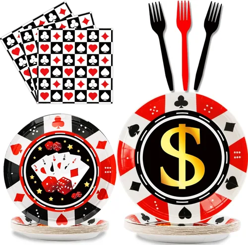Vista 36 de gisgfim 96 piezas de suministros para fiesta de cumpleaños de 18 años, platos de papel, servilletas, hora de ser adulto, rojo y negro, juego