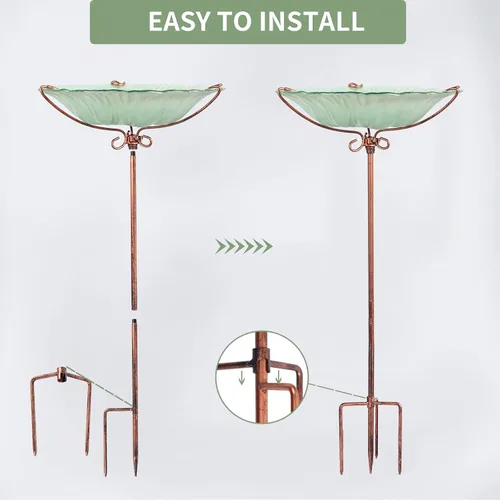 Vista 7 de Baño de cristal para pájaros, comedero verde para pájaros