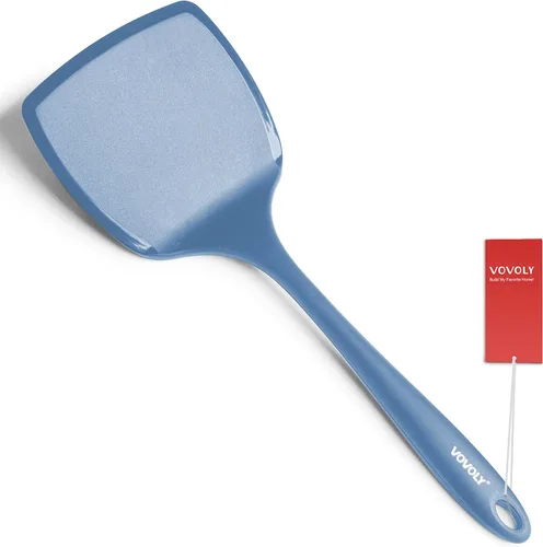 Vista 13 de Espátula volteadora de silicona para panqueques con mango alargado y diseño sin costuras, espátulas de cocina resistentes al calor para utensilios