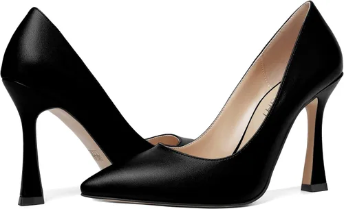 Vista 6 de AMBELIGHT Zapatos de tacón alto con punta puntiaguda mate para mujer, de 4 pulgadas