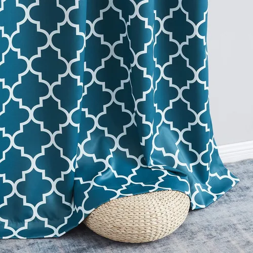 Vista 11 de HLC.ME Paneles de cortinas opacas con estampado de flechas para oscurecer la habitación, con ojales, para habitación de niños, juego de 2