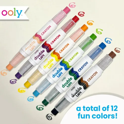 Vista 3 de Ooly Double Up - Juego de 6 crayones de doble punta, 12 colores, no tóxicos y solubles en agua, a partir de 3 años
