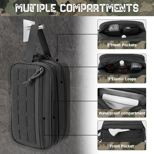 Vista 8 de QT&QY Bolsa de lona táctica militar de 40L y neceser táctico, Qt&qy Bolsa de lona militar de 40 l y neceser táctico