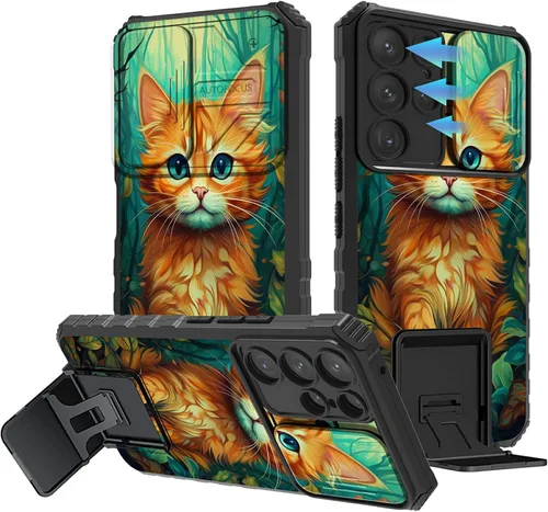 Vista 50 de Funda para Samsung Galaxy A13 5G/4G/A04S, Galaxy A13 5G con cubierta de cámara deslizante, funda de doble capa integrada con función atril