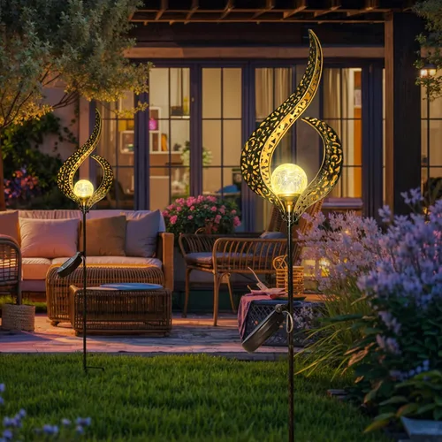 Vista 6 de Homeimpro Luces solares para exteriores, luces LED impermeables para jardín, césped, patio o patio