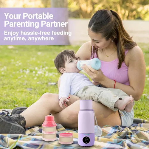 Vista 6 de Portable Bottle Warmer for Travel - 17oz 12H Baby Bottle Milk Warmer, Fast Heat Travel Bottle Warmer for Breastmilk, USB Calentador De Biberones on