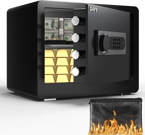 Vista 9 de DAYI Caja fuerte para hotel, 1.4 pies cúbicos para laptop, clóset, con teclado digital, para documentos de oficina en casa y dinero, sistema