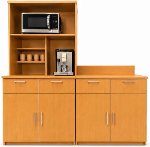 Vista 14 de BREAKtime Armario para microondas con almacenamiento de base de 2 puertas, gabinete de oficina comercial, totalmente montado, 72 pulgadas de ancho x