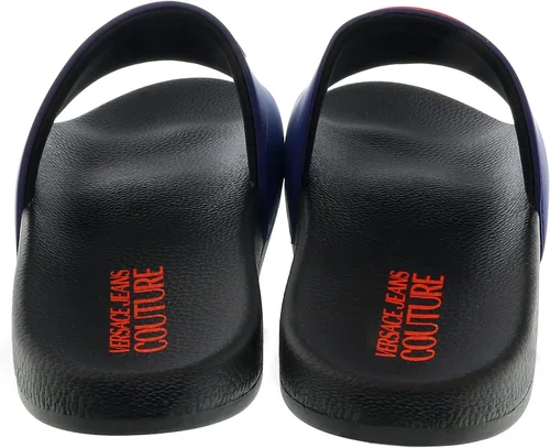 Vista 4 de Versace Jeans Couture Sandalia de piscina con logotipo de medallón azul marino - para hombre