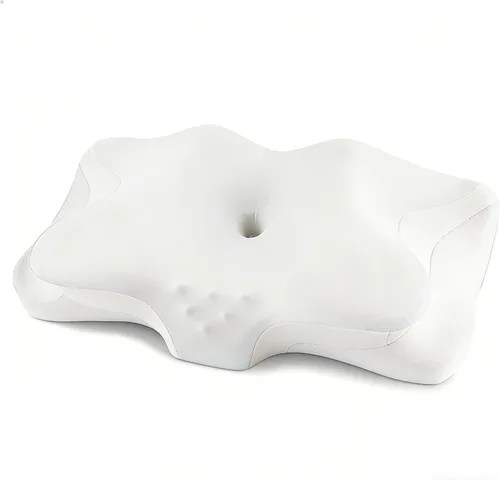 Vista 10 de Almohada cervical para aliviar el dolor de cuello, almohadas ergonómicas refrescantes de espuma viscoelástica para dormir, almohada de apoyo