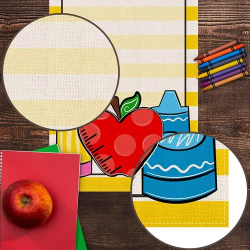 Vista 4 de Pudodo Camino de mesa de regreso a clases, primer día de escuela, niños, estudiantes, aula, fiesta, comedor, decoración del hogar (13 x 36 pulgadas)