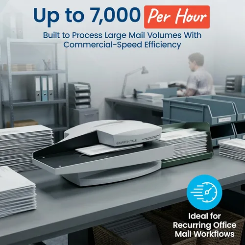 Vista 5 de Martin Yale Abrecartas eléctrico automático modelo 1632, 10.5 pulgadas, gris