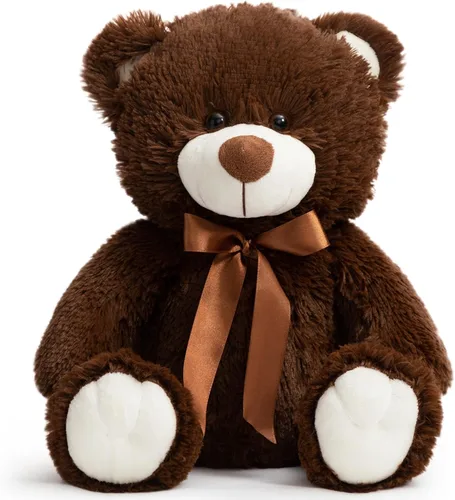 Vista 13 de Oso de peluche súper color, juguete de peluche para niños, novia, familia, felicitaciones, baby shower, cumpleaños, beige, 14 pulgadas