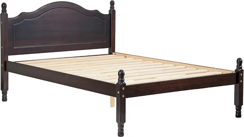 Vista 3 de Palace Imports Cama de plataforma con cabecero Reston de madera maciza 100% de tamaño matrimonial, Java, 12 listones incluidos. Requiere montaje