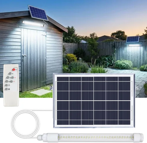 Vista 9 de Luces solares de gallinero con temporizador, luces solares para cobertizos, luz de tienda al aire libre 2 Pack, IP66 Waterproof & 16.4ft Cord