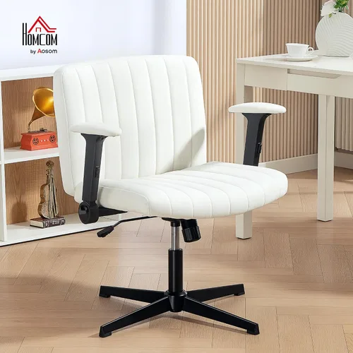 Vista 2 de HOMCOM Criss Cross - Reposabrazos abatibles para silla de oficina Beige