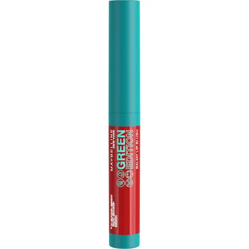 Vista 2 de Maybelline Green Edition Balmy Lip Blush, formulado con aceite de mango, Bonfire, Blue Red, 1 unidad