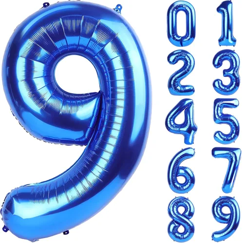 Vista 138 de Globos gigantes de números negros de 40 pulgadas, globos de aluminio de Mylar con helio para cumpleaños, globo número 0 para decoración de fiestas