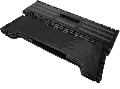Vista 6 de Taburete plegable de 15 pulgadas, capacidad de 330 libras, antideslizante, taburete plegable de un solo paso para adultos y niños, almacenamiento