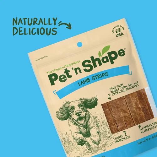 Vista 9 de Pet 'n Shape Golosinas para perros de cordero Jerky - 9 onzas