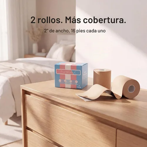 Vista 2 de Universal Body Labs TransGenX Tape - La mejor carpeta Trans FTM para encuadernación de pecho (paquete de 2)