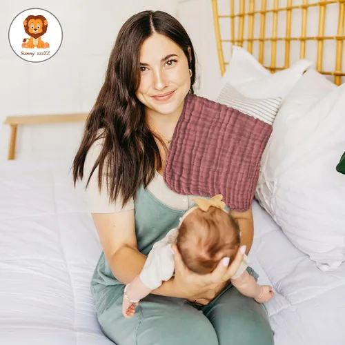 Vista 6 de Paños de muselina para eructos para bebé, 100% algodón, para unisex, niño, niña - Grandes 20" x 10", productos esenciales para recién nacidos, ultra