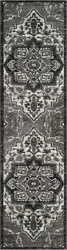 Vista 3 de SAFAVIEH Vintage Hamadan Collection - Alfombra de pasillo, 2.3 x 8 pies, gris claro y gris, diseño persa oriental, no desprende pelusa y de fácil