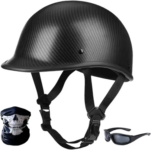 Vista 11 de Casco de motocross de media gorra para adultos, casco abierto para motocicleta, ciclismo, motocross, para hombres y mujeres, aprobado por DOT