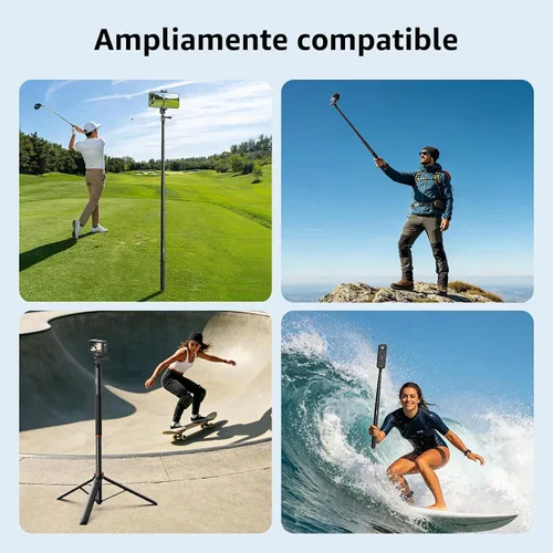 Vista 7 de VRIG Palo selfie invisible de 63 in/63″ para Insta360 X6/X5/X4 Air/X4/X3