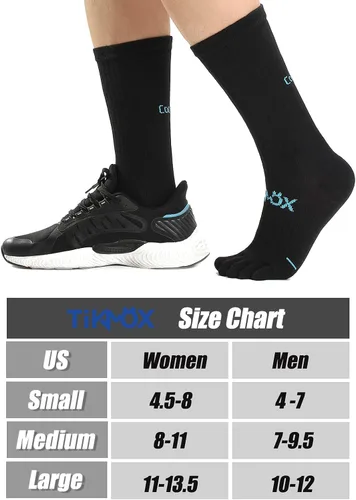 Vista 3 de Calcetines de pantorrilla para correr, calcetines de cinco dedos, Cool-Max Moisture