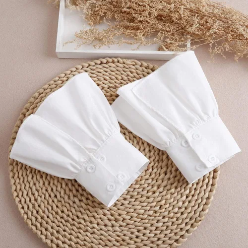 Vista 3 de Elegtiskas Puños de encaje para mujer, mangas desmontables, pulseras para mujeres y niñas