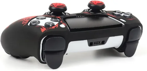 Vista 5 de RALAN Tiger - Fundas de silicona para controlador con 2 agarres para el pulgar, compatibles con PS5 Dualsense Edge Controller Play Station 5 Tigre