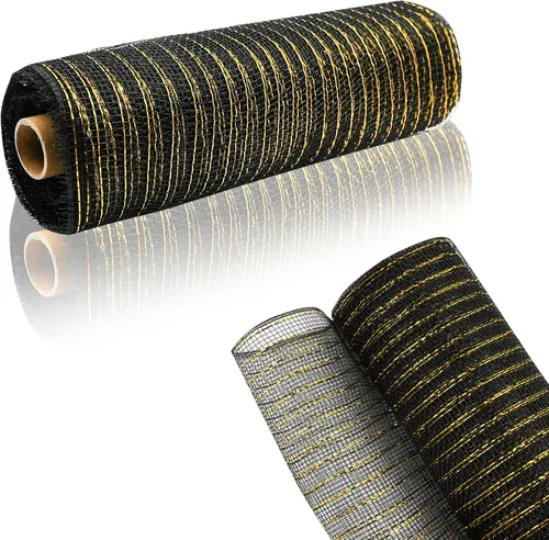 Vista 23 de 2 rollos de cinta de malla verde manzana decorativa de 10 pulgadas x 30 pies, rollos de malla de poli verde lima para suministros de corona DIY