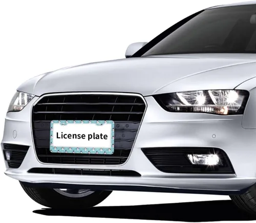 Vista 7 de Dujiea 2 marcos de matrícula de metal de aluminio de muñeco de nieve de Navidad con tapas de rosca, marco de placa de matrícula de 2 agujeros Muñeco
