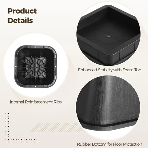 Vista 3 de yeesport Juego de 4 elevadores de cama de 8 pulgadas, elevadores de sofá resistentes de 8 pulgadas, elevadores de muebles con parte superior