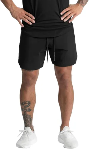 Vista 4 de Traje de baño para hombre, pantalones cortos de entrenamiento para hombre, de secado rápido, pantalones cortos activos de 5 pulgadas con bolsillos