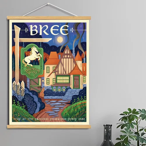 Vista 2 de Meksular Impresiones artísticas de pared de paisaje de la Tierra Media, pintura en lienzo, carteles de fantasía, imágenes de pared, para regalo