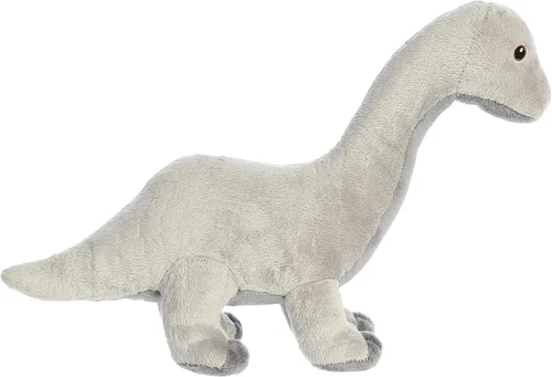 Vista 3 de Aurora® Animal de peluche ecológico Eco Nation™ Brachiosaurus - Conciencia ambiental - Materiales reciclados - Gris 13.5 pulgadas
