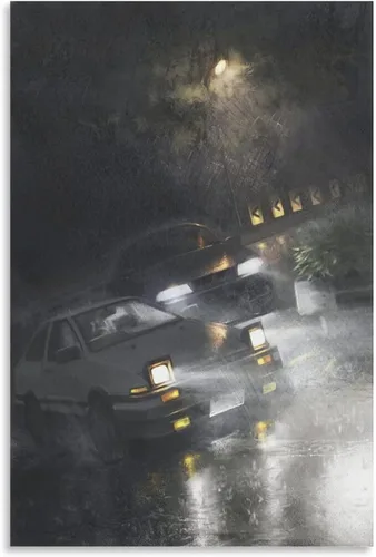 Vista 23 de ALUKAP Cuadro decorativo de la familia de autos Vaporwave Jdm Ae86 de los años 90, arte de pared, pósteres colgantes, 12 x 18 pulgadas
