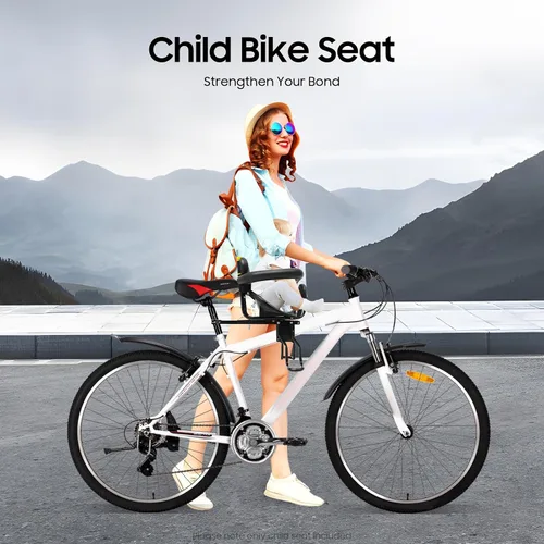 Vista 2 de Asiento de bicicleta para niños, silla de bicicleta para niños, asiento seguro retráctil montado en la parte delantera, para niños de 1 a 5 años