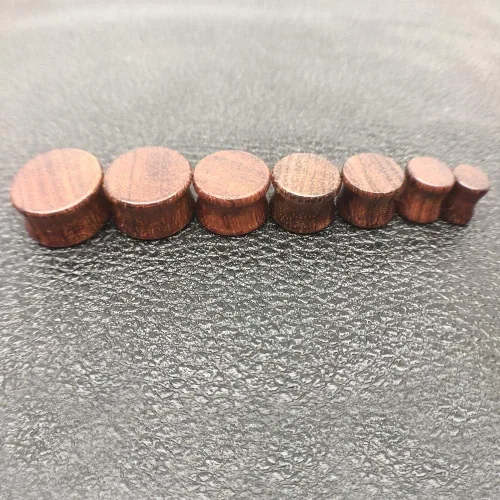Vista 7 de Piercingpops 2 pares de tapones para los oídos de madera natural marrón con doble expansor de calibre de oreja estirado piercing corporal joyería