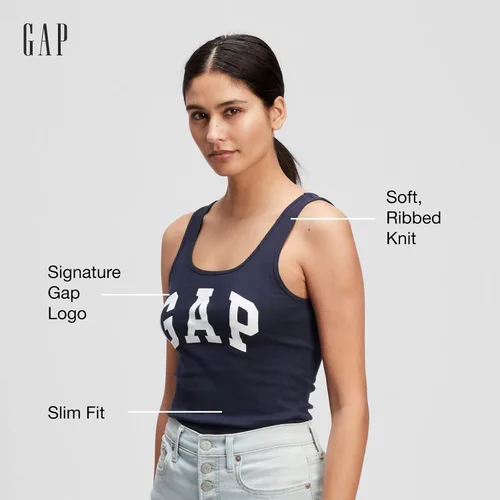 Vista 3 de GAP Women's Ribbed Tank Top Logo