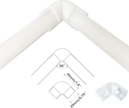 Vista 4 de THMOOTHER Paquete de 8 tiras LED en forma de V de 0.630 in de ancho con conector blanco de 90 grados, kit de esquina de perfil de cubierta curvada